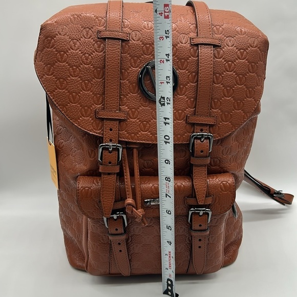 1713- Valentino By Mario Valentino Backpack Leather Made In Italy NWT - Picture 8 of 12